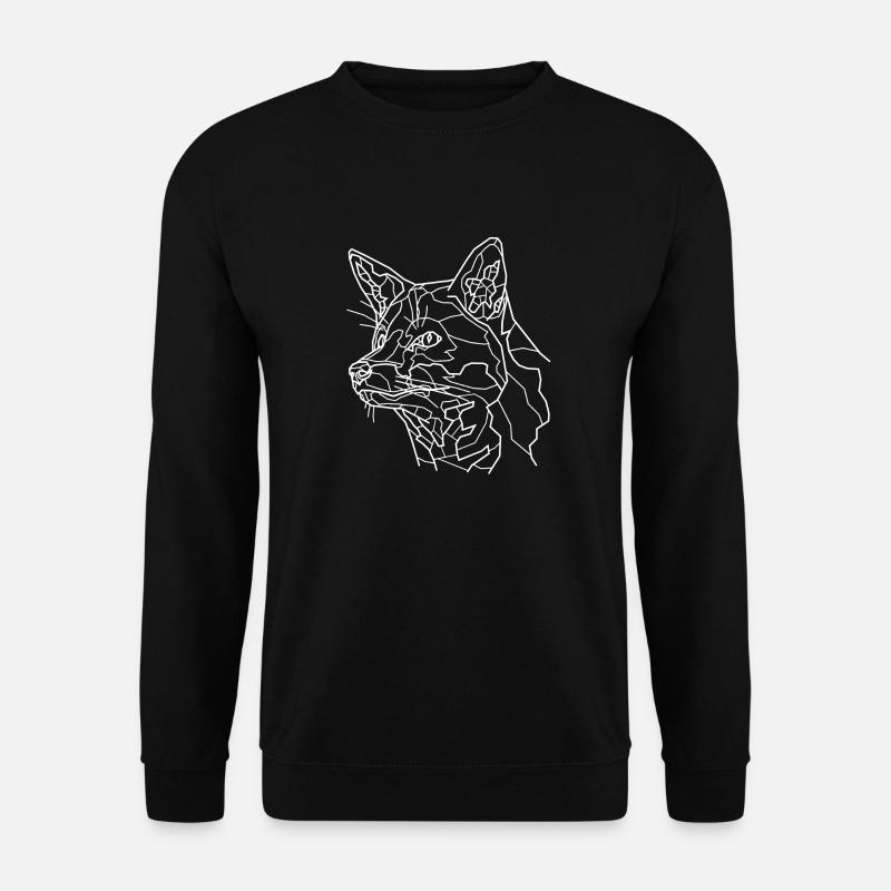 Snow Fox Line Art - Unisex Sweatshirt - black