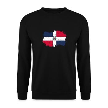 indigène Drapeau Roots Roots Re dominicaine - Sweat-shirt Unisexe - noir - Devant - Alina (178cm) & Michal (187cm)