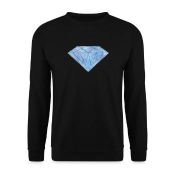 Blue diamond crystal gemstone - Unisex Sweatshirt - black - Front - Alina (178cm) & Michal (187cm)