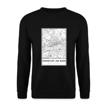 Frankfurt am Main map city map map - Unisex Sweatshirt - black - Front - Alina (178cm) & Michal (187cm)