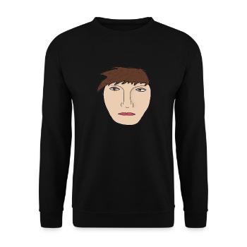 James ("PEOPLE"- Kollektion) - Unisex Pullover - Schwarz - Vorne - Alina (178cm) & Michal (187cm)