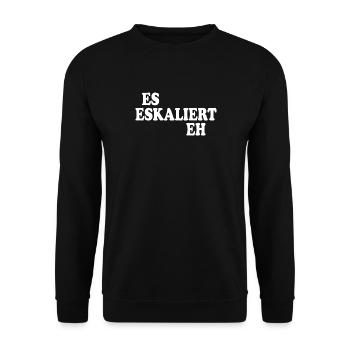 Es eskaliert eh - Unisex Pullover - Schwarz - Vorne - Alina (178cm) & Michal (187cm)