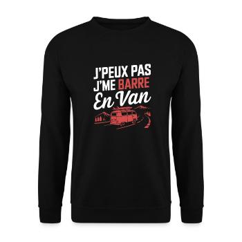 j'peu pas j'me barre en Van - Sweat-shirt Unisexe - noir - Devant - Alina (178cm) & Michal (187cm)