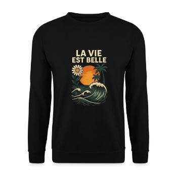 Sous le Soleil - Sweat-shirt Unisexe - noir - Devant - Alina (178cm) & Michal (187cm)