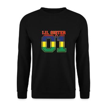 SCHWESTER LIL SISTER QUEEN 01 Mauritius - Unisex Pullover - Schwarz - Vorne - Alina (178cm) & Michal (187cm)