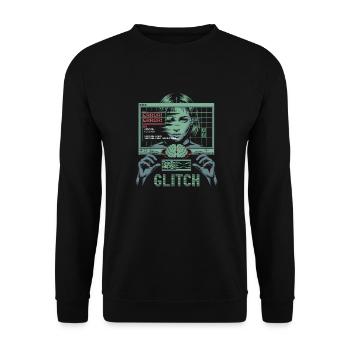 Error Glitch - Futuristic Graphic Tshirt - Unisex Sweatshirt - black - Front - Alina (178cm) & Michal (187cm)