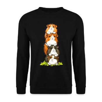 Meerschweinchen Turm Kunststücke - Unisex Pullover - Schwarz - Vorne - Alina (178cm) & Michal (187cm)