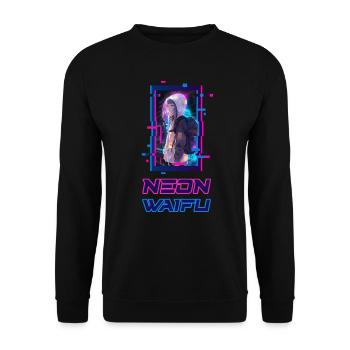 Cyber Futuristic Girl 3 - Anime Shirt - Unisex Pullover - Schwarz - Vorne - Alina (178cm) & Michal (187cm)