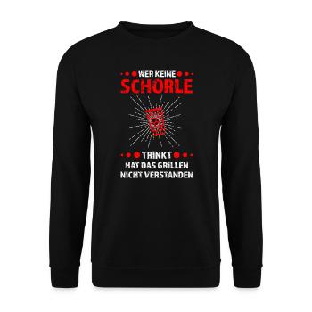 Schorle Pfälzer Dubbeglas Geschenk - Unisex Pullover - Schwarz - Vorne - Alina (178cm) & Michal (187cm)
