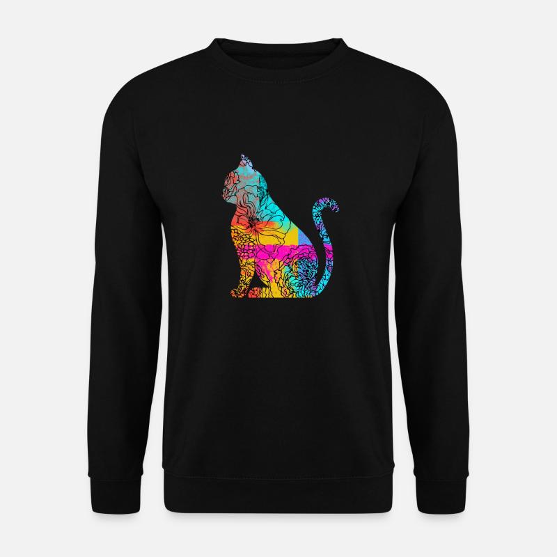 Idée cadeau fleurs de chat - Sweat-shirt Unisexe - noir