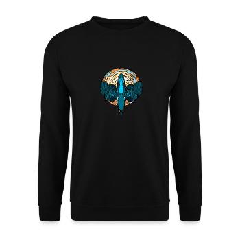 Kingfisher oiseau cadeau coloré mosaïque - Sweat-shirt Unisexe - noir - Devant - Alina (178cm) & Michal (187cm)