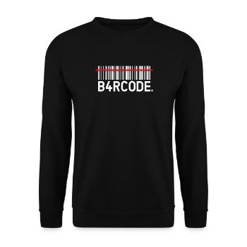 B4RCODE. Scan - Unisex Sweatshirt - black - Front - Alina (178cm) & Michal (187cm)