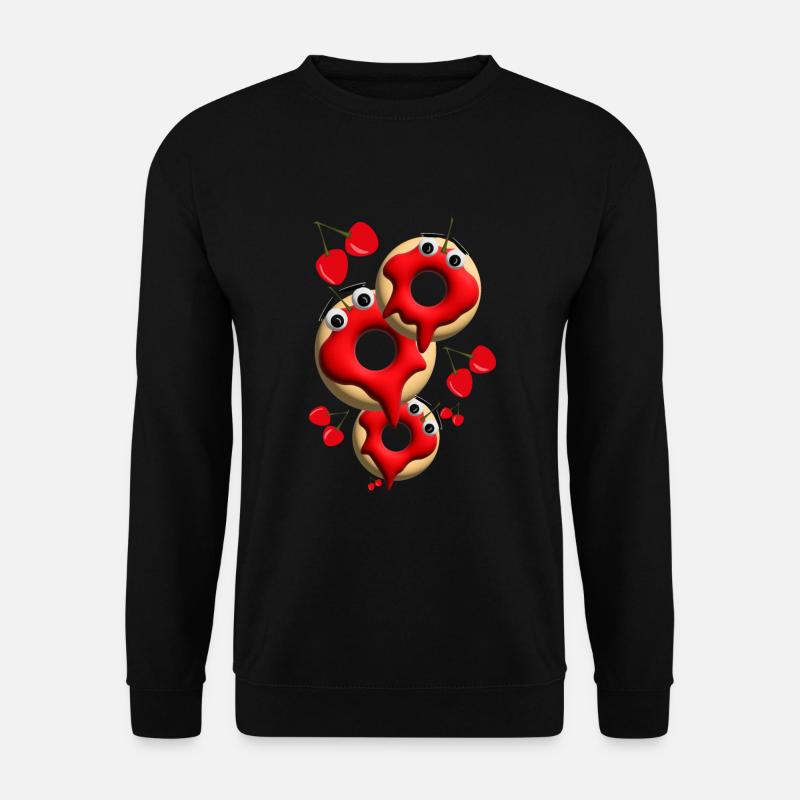 Drei leckere Kirsch Donuts. - Unisex Pullover - Schwarz