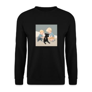 Le chien et ses enfants - Sweat-shirt Unisexe - noir - Devant - Alina (178cm) & Michal (187cm)