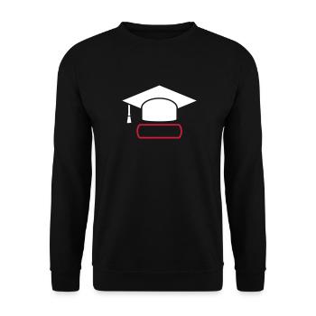 Doktorhut Geschenk zur Promotion/Dissertation - Unisex Pullover - Schwarz - Vorne - Alina (178cm) & Michal (187cm)