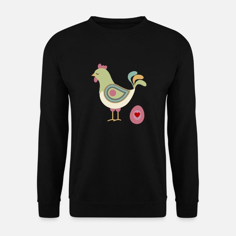 Chicken with easter egg - Unisex Sweatshirt - black