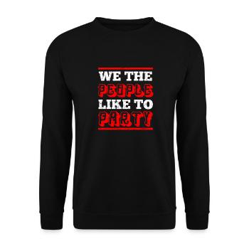 Wir feiern gerne - Partyshirt - Unisex Pullover - Schwarz - Vorne - Alina (178cm) & Michal (187cm)