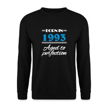Born in 1993 Aged to perfection - Unisex Pullover - Schwarz - Vorne - Alina (178cm) & Michal (187cm)