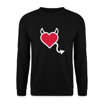 Devil devil heart - Unisex Sweatshirt - black - Front - Alina (178cm) & Michal (187cm)