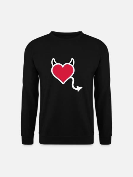 Teufel Teufelchen Herz - Unisex Pullover - Schwarz