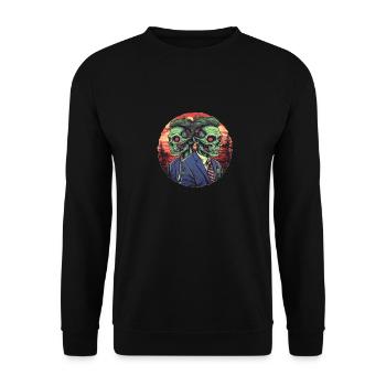 Zombie Duo Forest Suit Style Hair Skull Undead - Unisex Sweatshirt - black - Front - Alina (178cm) & Michal (187cm)