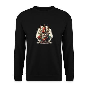 Nutcracker with lock big eyes and steam - Unisex Sweatshirt - black - Front - Alina (178cm) & Michal (187cm)
