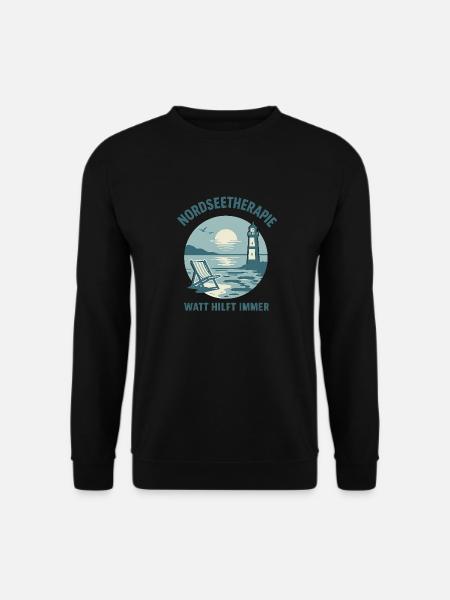 Nordseetherapie - Watt hilft immer - Unisex Pullover - Schwarz