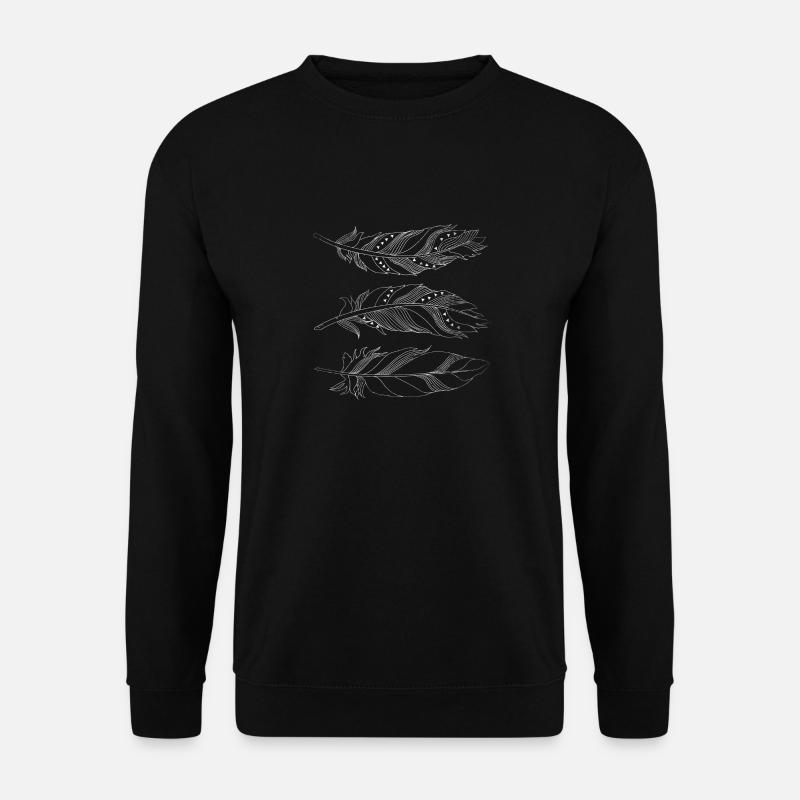 Geschenk Feder Vogelfeder Indianer Style - Unisex Pullover - Schwarz