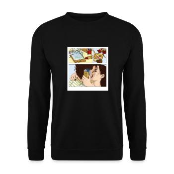 Comic - Unisex Pullover - Schwarz - Vorne - Alina (178cm) & Michal (187cm)
