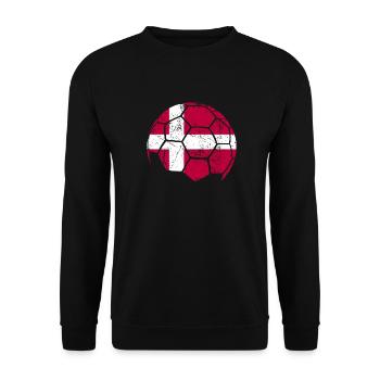 Denmark Soccer Ball Fußball - Unisex Pullover - Schwarz - Vorne - Alina (178cm) & Michal (187cm)