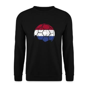Netherlands Soccer Ball Fußball - Unisex Pullover - Schwarz - Vorne - Alina (178cm) & Michal (187cm)
