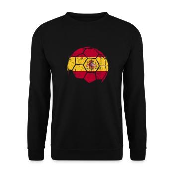 Spain Soccer Ball Fußball - Unisex Pullover - Schwarz - Vorne - Alina (178cm) & Michal (187cm)