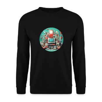 Vintage Gamer Style T-Shirt - Gaming mit Spaß - Unisex Pullover - Schwarz - Vorne - Alina (178cm) & Michal (187cm)