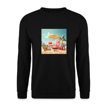 Chemise tendance Holiday Joy - Sweat-shirt Unisexe - noir - Devant - Alina (178cm) & Michal (187cm)