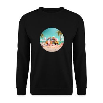 Summer holiday on the beach - shirt for holiday joy - Unisex Sweatshirt - black - Front - Alina (178cm) & Michal (187cm)