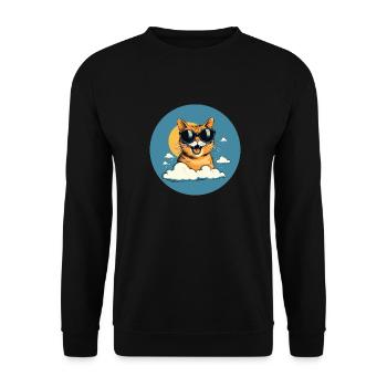 Playful cat world - unmistakable motifs - Unisex Sweatshirt - black - Front - Alina (178cm) & Michal (187cm)