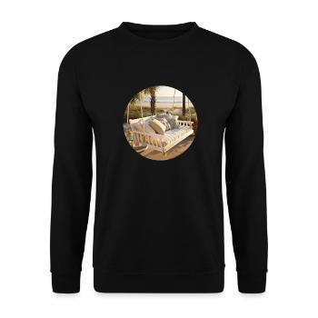 Vacances en balançoire suspendue au bord de la mer - été et soleil - Sweat-shirt Unisexe - noir - Devant - Alina (178cm) & Michal (187cm)