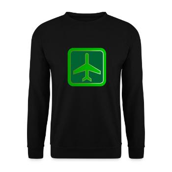 airplane aeroplane flugzeug heissluftballon air ba - Unisex Pullover - Schwarz - Vorne - Alina (178cm) & Michal (187cm)