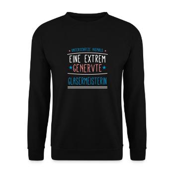 Glasermeisterin Beruf - Geschenk - Unisex Pullover - Schwarz - Vorne - Alina (178cm) & Michal (187cm)