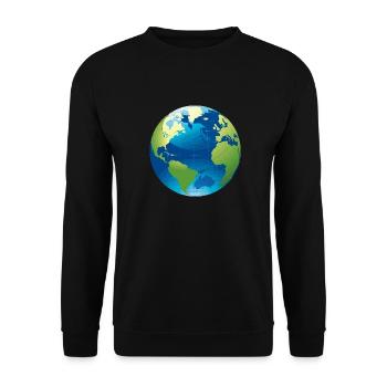 Globus - Weltkugel - Unisex Pullover - Schwarz - Vorne - Alina (178cm) & Michal (187cm)