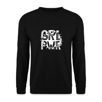 GRL PWR - Unisex Sweatshirt - black - Front - Alina (178cm) & Michal (187cm)