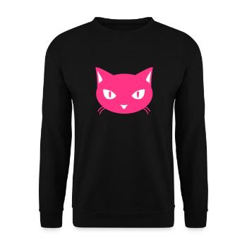 cat - kitty - katze - chat - Unisex Sweatshirt - black - Front - Alina (178cm) & Michal (187cm)