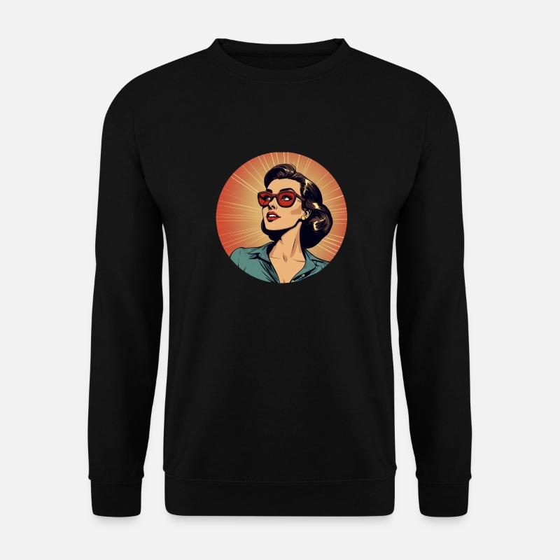 Frauenpower im Retro-Design - Unisex Pullover - Schwarz