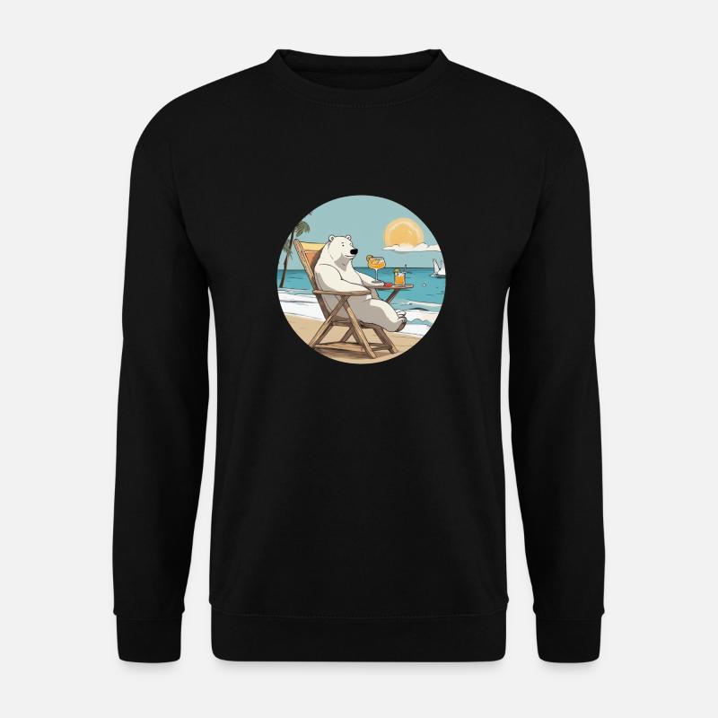 Eisbär im Urlaub - Unisex Pullover - Schwarz