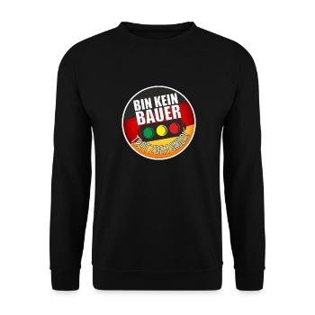 Bin kein Bauer - trotzdem Sauer - Unisex Pullover - Schwarz - Vorne - Alina (178cm) & Michal (187cm)