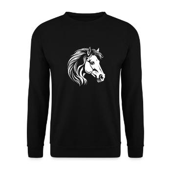 Portrait de cheval - Sweat-shirt Unisexe - noir - Devant - Alina (178cm) & Michal (187cm)