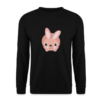 süßes rosa Häschen - Unisex Sweatshirt - black - Front - Alina (178cm) & Michal (187cm)
