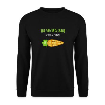 Vegan's Guide Carrot Pieces (colored) - Unisex Sweatshirt - black - Front - Alina (178cm) & Michal (187cm)