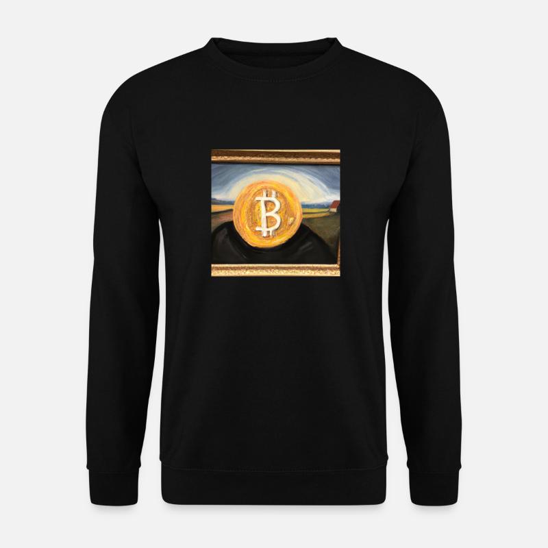 Bitcoin als Ölgemälde - Unisex Pullover - Schwarz