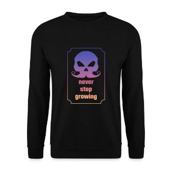 lustiger Spruch, Bart, Beard, Mustache - Unisex Pullover - Schwarz - Vorne - Alina (178cm) & Michal (187cm)